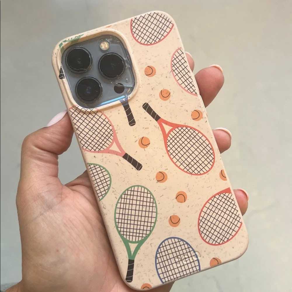 🕶️Pela Pink Tennis Compostable iPhone 13 Pro Phone Case Sustainable